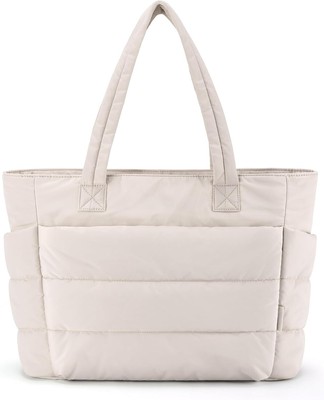 Tote Bag Women Lightweight Puffy Compartments Quilted Shoulder bag Travel Work