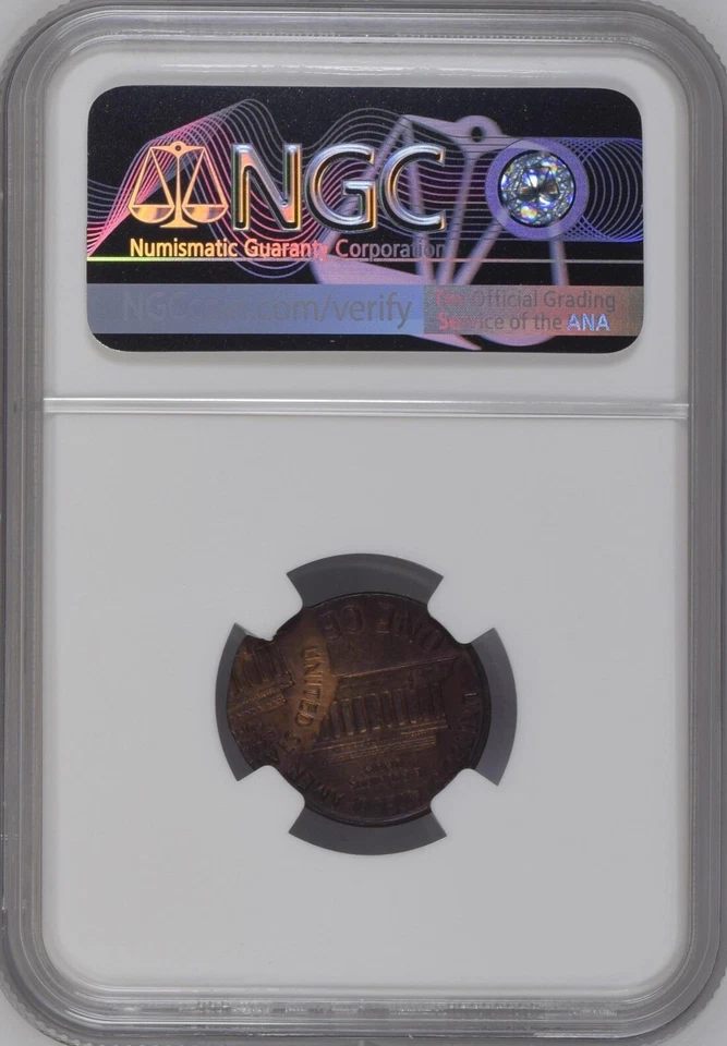 197* D Lincoln Memorial Cent Double Struck 75% Off Center NGC MS64RB BX4-28 - Image 2 of 4