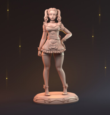 Hausmädchen Miniatur Sexy Dienstmädchen Figur für TTRPG's wie D&D 5e Pathfinder