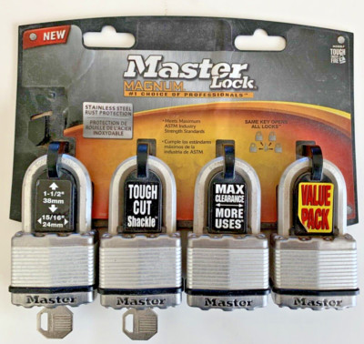 Master padlock 4 pack keyed alike M5XQLF ASTM Level 6