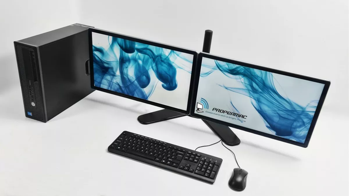 Dual Screen Monitor PC HP Computer Set Desktop i5 i7 SSD HDD Windows 10 11  WIFI