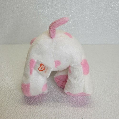 Ty Pluffies Baby Pups Pink 9” Sewn Eyes Puppy Dog 2016 Dalmation White Plush - Picture 10 of 12