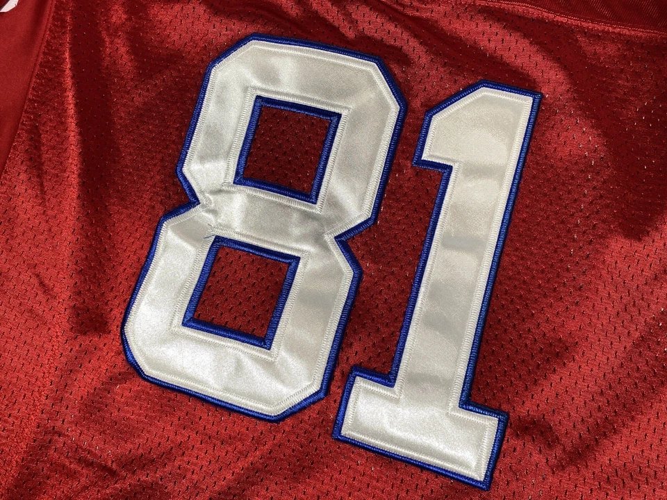 Camiseta Aaron Hernández Para Hombre Grande 48 Roja Reebok #81 Cosida NFL Auténtica Foto 4 de 4