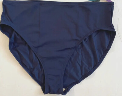 TYR Fitness Solid Hi-Waist High Bottom SwimSuit Blueberry Plus Size 24 $34