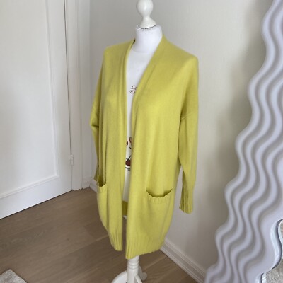 Allude Cashmere Kaschmir Cardigan Strickjacke Lime Gelb Top Gr M 38 Strickhülle