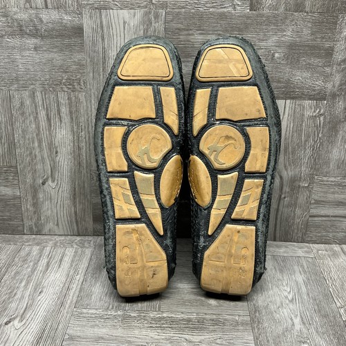Franco Cuadra Woven Leather Driving Shoes Loafer Black Mens 8 Buckle Pre-Owned - Picture 14 of 24