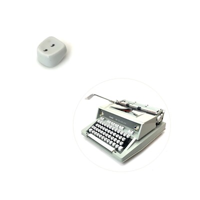 White COMMA , Key for Hermes 3000 Typewriter Vtg Media Boxy Keyboard Keytop Part