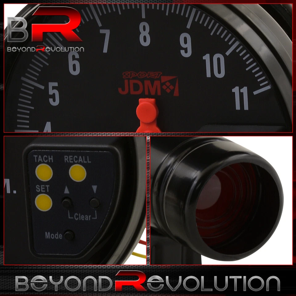 Для Pontiac GTO 7 LED цвет черный тахометр Tacho 5» калибра красный переключатель света JDM - Изображение 3 из 4