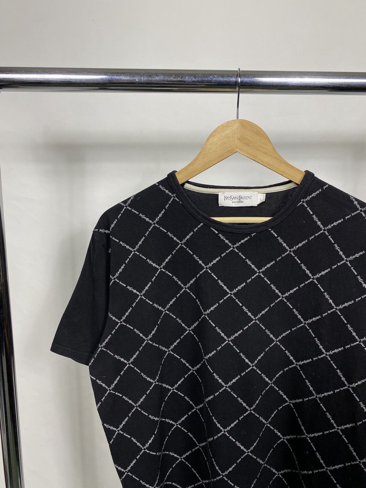 Yves Saint Laurent T Shirt Uomo Monogramma Taglia Large