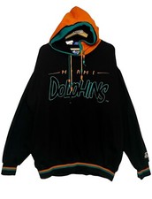 vintage Miami Dolphins Starter hoodie spell out NFL double script sharktooth