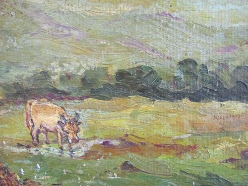 1950s VINTAGE BULGARIAN OIL PAINTING SIGNED - Picture 2 of 6