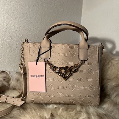 NWT Juicy Couture Change Of Heart Mini Tote / Crossbody - Cafe