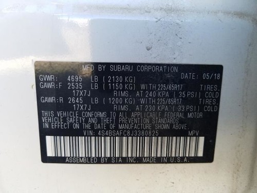 2018 2019 SUBARU LEGACY OUTBACK MOTOR ENGINE CAMSHAFT PAIR LEFT DRIVER SIDE 2.5L - Picture 7 of 7