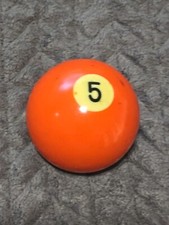   Vintage Replacement Belgian  5 Pool Ball Billiards Solid Orange Ball 2"