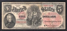 FR. 67 1875 $5 FIVE DOLLARS LEGAL TENDER UNITED STATES NOTE VERY FINE *SCARCE*