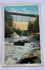 Vintage Postcard ~ Green River Gorge Bridge View from Below ~ Washington WA