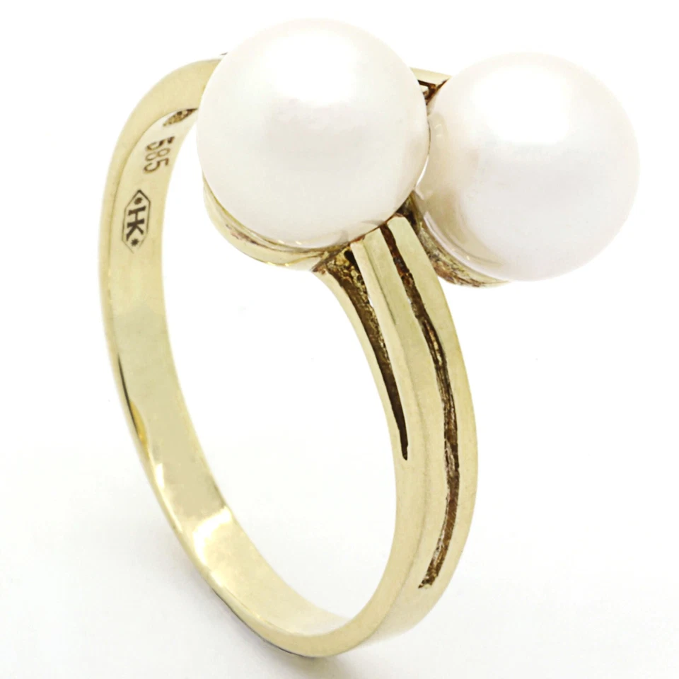 Ring 585 Gelbgold mit Zuchtperlen - Bild 2 von 4