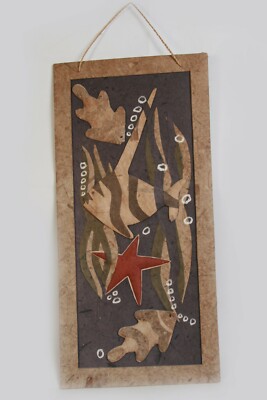Deko Bild 66 x 32 Unterwassermotiv Fische Seesterne Pappmache Made i.Philippines