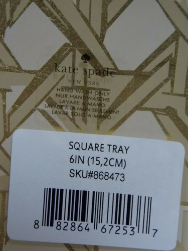 Kate Spade Lenox Metalldruck & Glas Tablett 6" gewebtes Muster schön! 021 - Bild 4 von 7