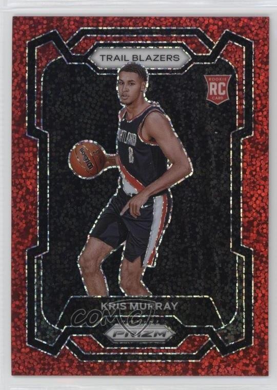2023-24 Panini Prizm Red Sparkle Prizm Kris Murray #142 15wb