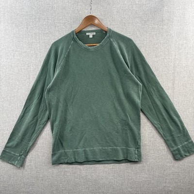 James Perse Vintage French Terry Sweatshirt Size 2 Green Minimalist Quiet Luxury