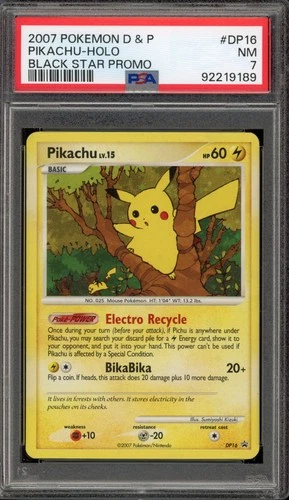 Pokemon Pikachu Black Star Holo Promo DP16 PSA 7