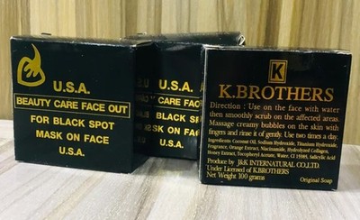 3x K.BROTHERS USA EINFACHE SEIFE SCHÖNHEITSPFLEGE GESICHT FÜR SCHWARZE FLECKENMASKE GESICHTSSEIFE