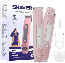 Bikini Trimmer for Women - 2 in 1 Women Electric Razors,Cordless Body Shaver for