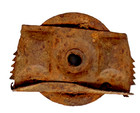 Vintage Industrial Rusty Metal Pulley Clamp Part – Primitive Farm Tool Hardware — photo 2