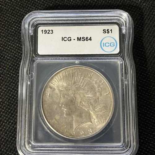 1923 Peace Dollar  ICG MS64 $1 Silver dollar