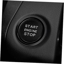 Push Start Button Cover Start Stop Button Cover for Audi Accessories, Car Black