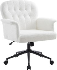 Desk Chair Fabric Comfy Computer Chair W/ Wheels Arm Rest Adjustable Modern