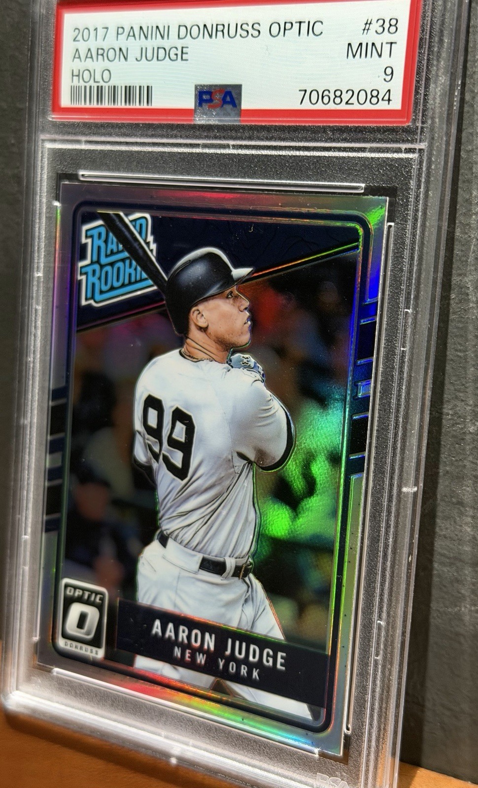 HOLO PSA 9 2017 AARON JUDGE RC DONRUSS OPTIC #38 view 6