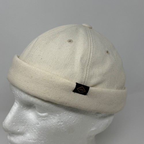 Monoflow Brimless Docker Cap Off-White Cotton Twill Adjustable Leather Strap Hat