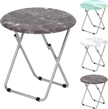Garden 4 you Round Folding Table, Side Folding Coffee Table, TV Snack Tray Tabl