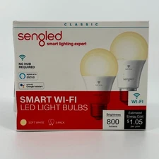 Sengled Smart Light Bulbs WiFi Alexa Compatible 2 Pack 800 Lumen Soft White