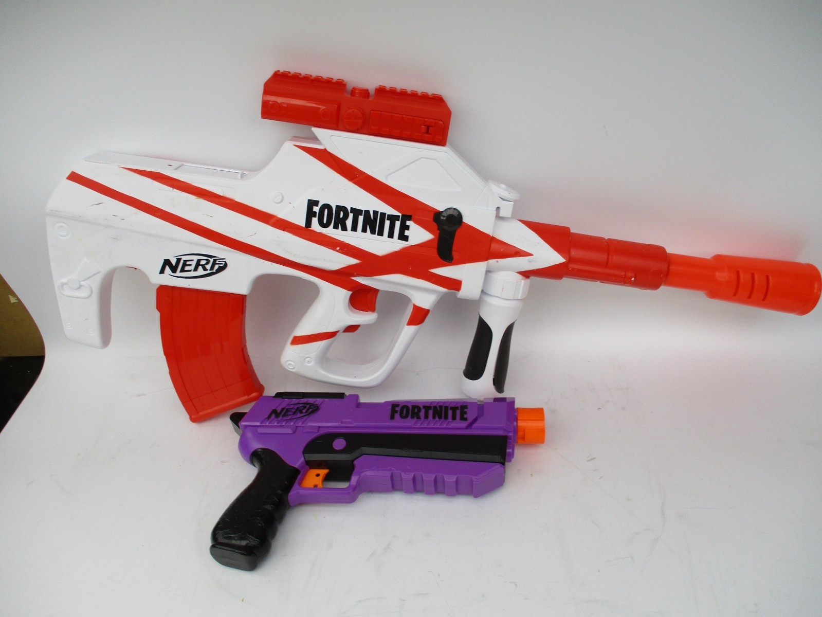 FORTNITE Nerf Guns Lot of 2 - 1 Red/White Motorized & 1 Reg 