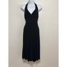 VTG 90s Y2K B. Smart Halter Babydoll Little Black Dress M Whimsigoth Dark Fairy