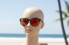 MAUI JIM ANUENUE 448 Hawaii Lava Polarized Sunglasses MJ448-02 Orange Red Black