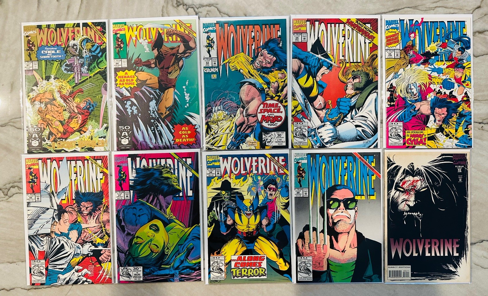 WOLVERINE 41 2nd 44 53 54 55 56 57 58 59 82 1988 Series Marvel Lot Run Set VF NM