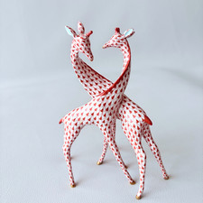 Herend Giraffe Figurines Pair   As-Is Repaire...