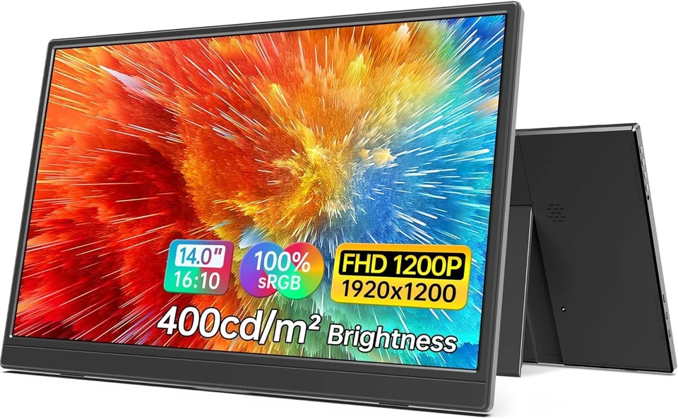 14" FHD Portable Monitor USB C HDMI Speakers - Image 3 of 4