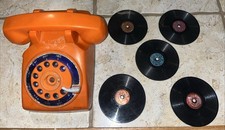 Vintage Peanuts Snoopy Mattel-O-Phone Orange 1968 Phone 5 Records Untested