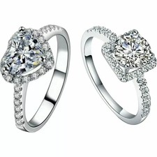 Silver Ring Rings Women Jewellery Gift Women Girls Band Finger 925 Sterling Gift