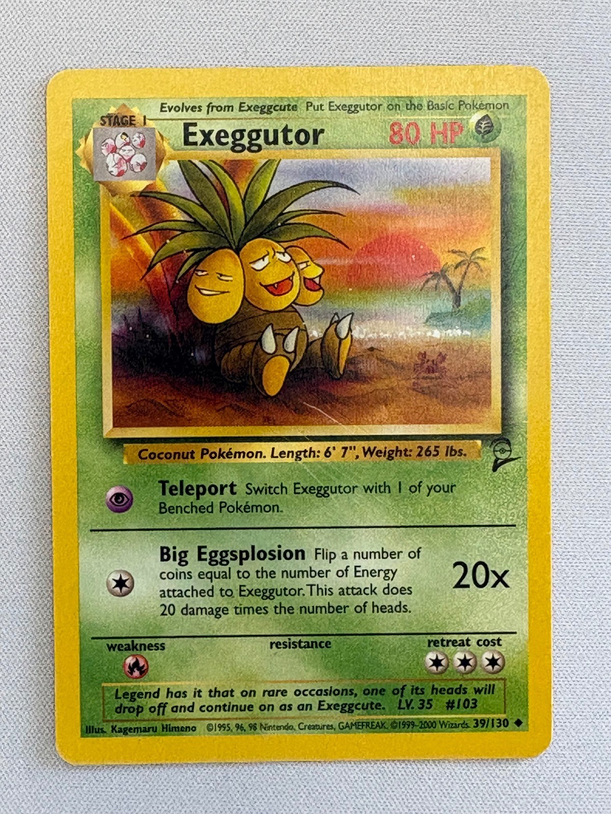 EXEGGUTOR 39/130 UNCOMMON BASE SET 2 POKEMON HP