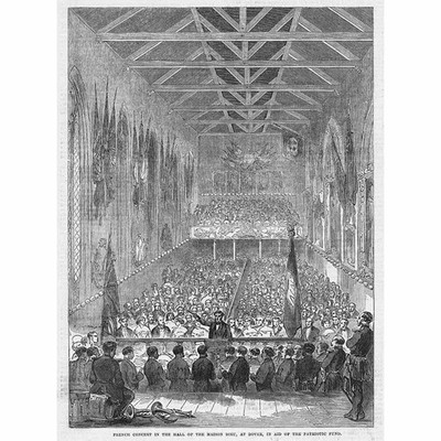 DOVER Französisches Konzert im Saal des Maison Dieu - Antikdruck 1855
