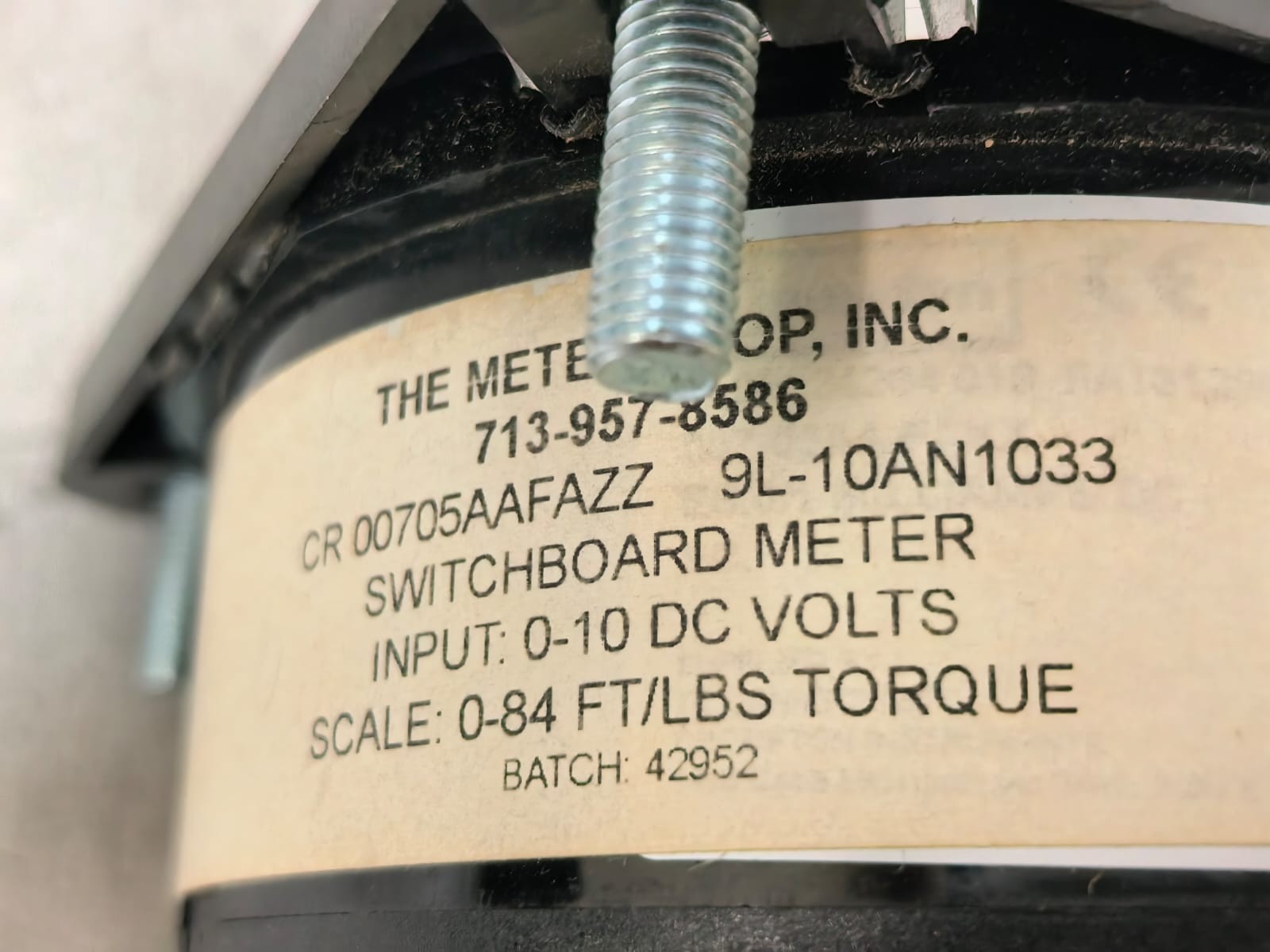 CROMPTON 713-957-8586 CROMPTON 713-957-8586 ANALOG FT/LBS X 1000 TORQUE SWITCHBOARD METER 9