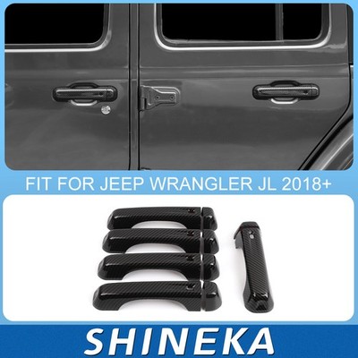 10* Carbon Fiber Door Handles Cover Trim For Jeep Wrangler JL 2018+ Accessories