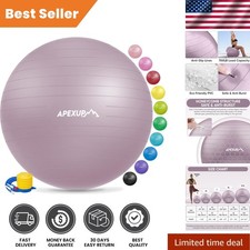 Heavy Duty Fitness Ball - Anti-Burst 45 cm Yoga Ball for Core Strengthening