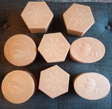 Embossed Paper Mache Box With Lid - Set Of 8 - Storage Christmas Holiday Craft